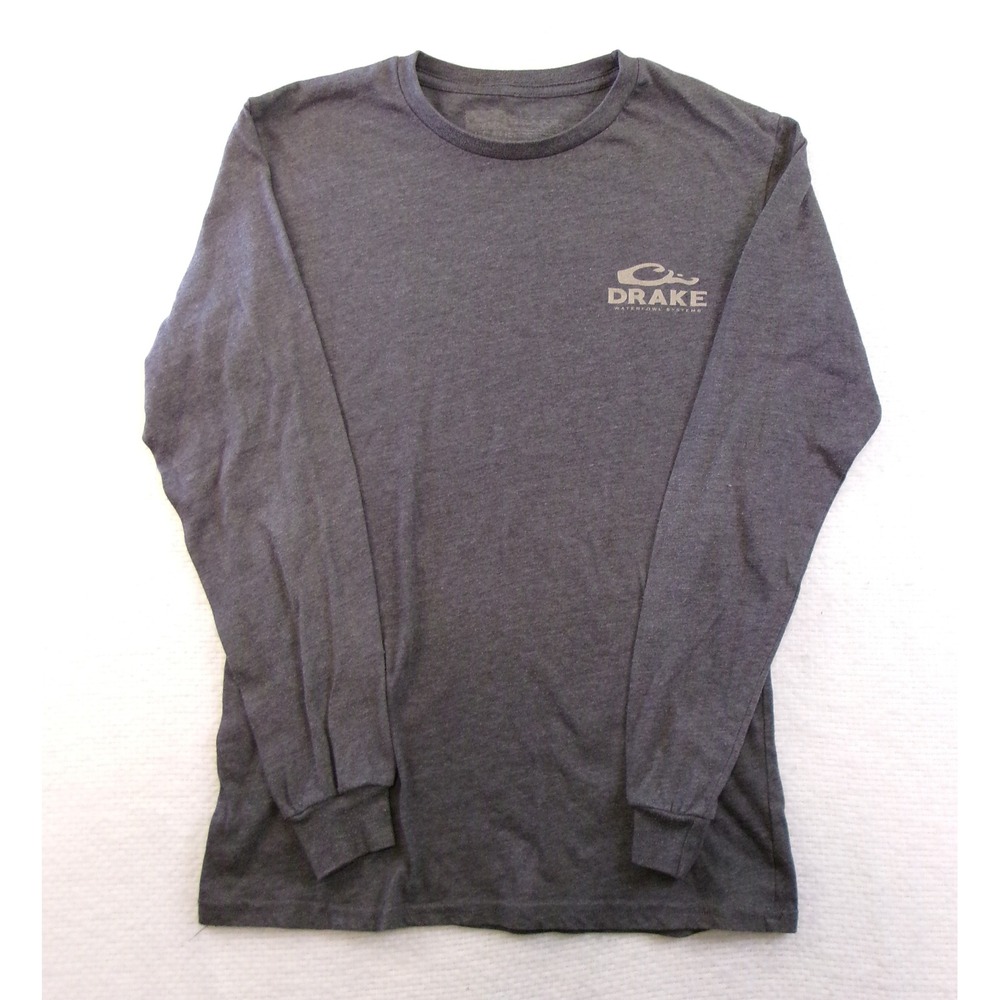 Drake Waterfowl Mens Long Sleeve T-Shirt Charcoal Grey Pintail Duck Graphic S
